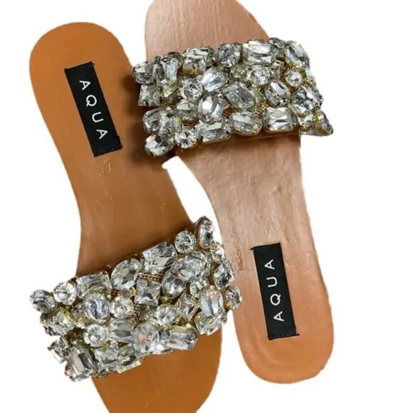 AQUA Dress Slide Sandals Women's Paris Embellished Size 6.5 NWT NIB - Picture 2 of 5